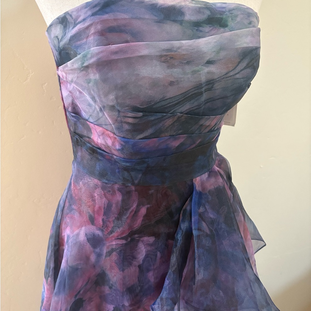 Elegant NWT Rene Ruiz Collection Strapless Cascading Organza Dress 6 - Picture 3 of 8